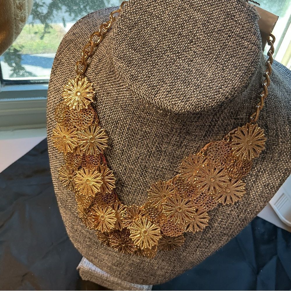 Ashley Cooper Gold Floral Necklace & Earrings Set - Picture 8 of 8